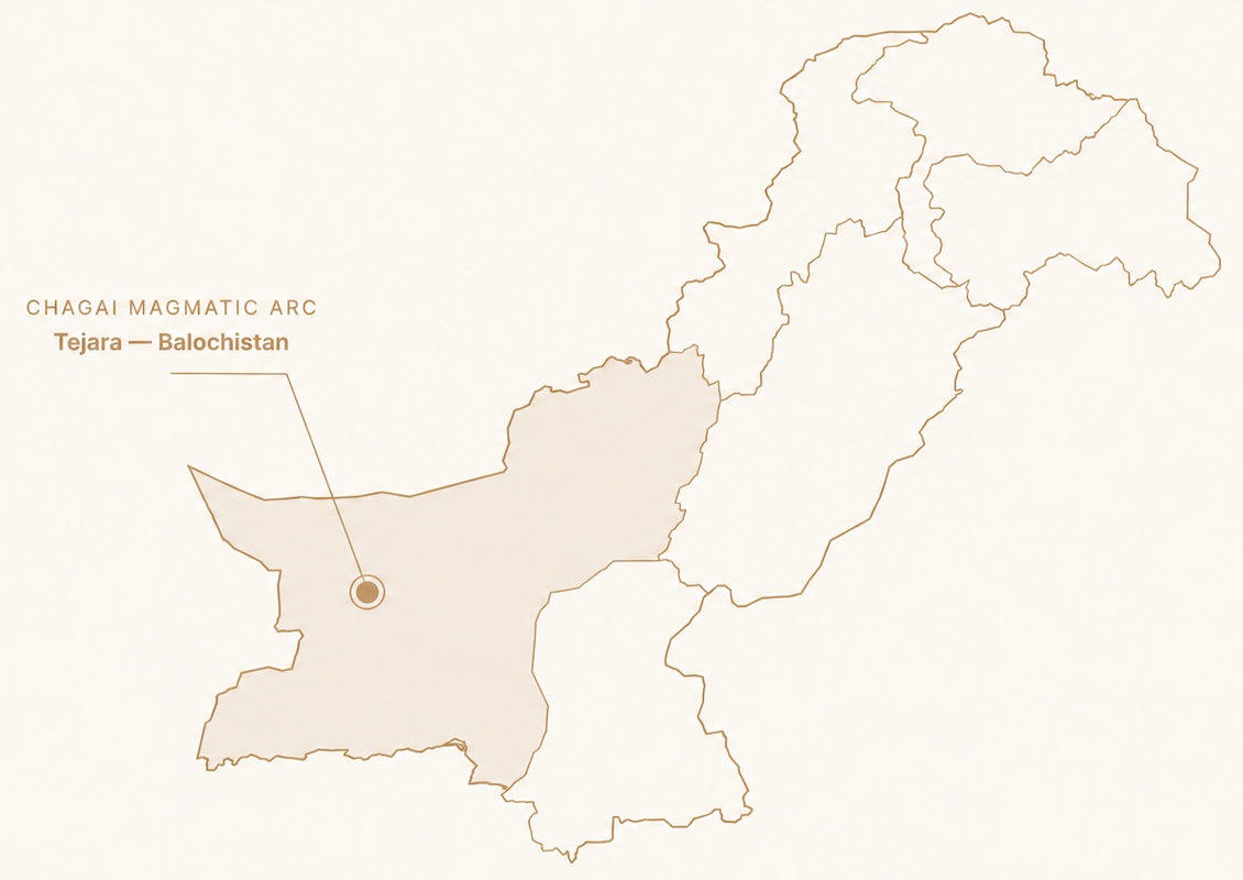 pointed Tejara balochistan on pakistan map